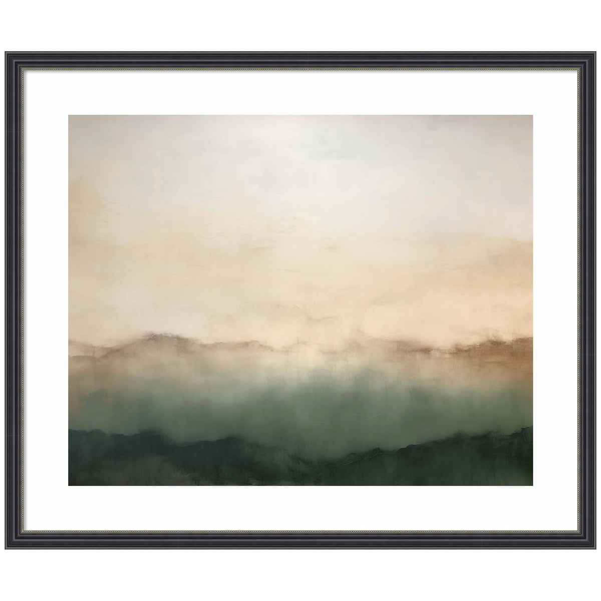 Framed Art Green Mountain Abstract I Horizontal by Amy Lighthall