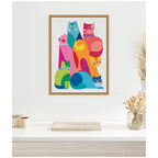 Modern Abstract Cats by Rachel Lee Framed Canvas Wall Art Print