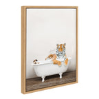 Sylvie Bengal Tiger in Rustic Bath Framed Canvas by Amy Peterson Art Studio