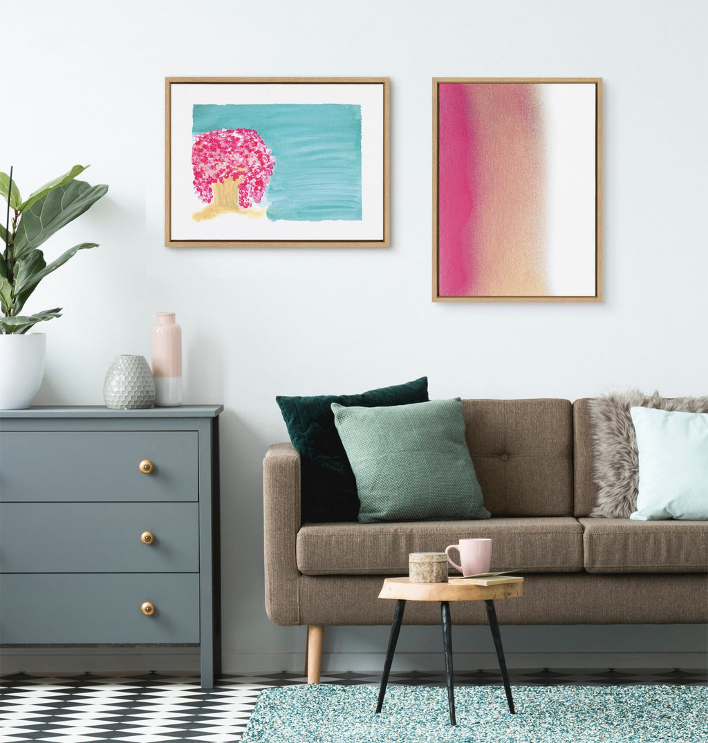 Sylvie Champagne Shimmer Framed Canvas by Mentoring Positives