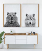 Sylvie Wolf Framed Canvas by Simon Te Tai