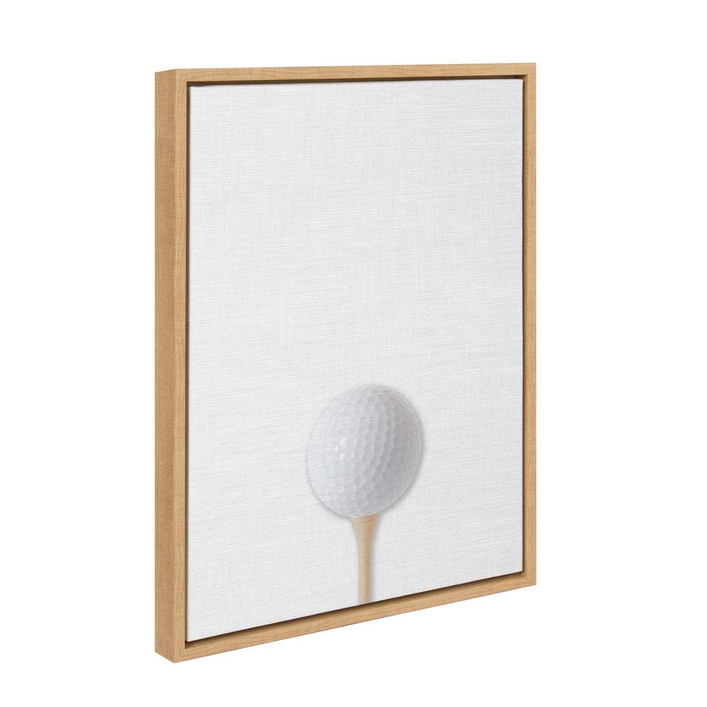 Sylvie Color Golf Ball Portrait Framed Canvas, Natural 18x24