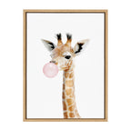 Sylvie Bubble Gum Giraffe Framed Canvas by Amy Peterson Art Studio