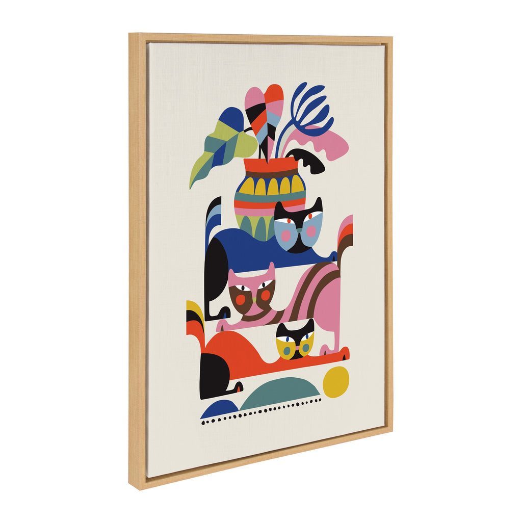 Sylvie 3 Cats Framed Canvas by Rachel Lee of My Dream Wall