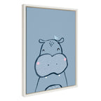 Sylvie Inky Hippo Framed Canvas by Lauradidthis