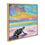 Sylvie Sunset Sea Turtle Framed Canvas by Rachel Christopoulos