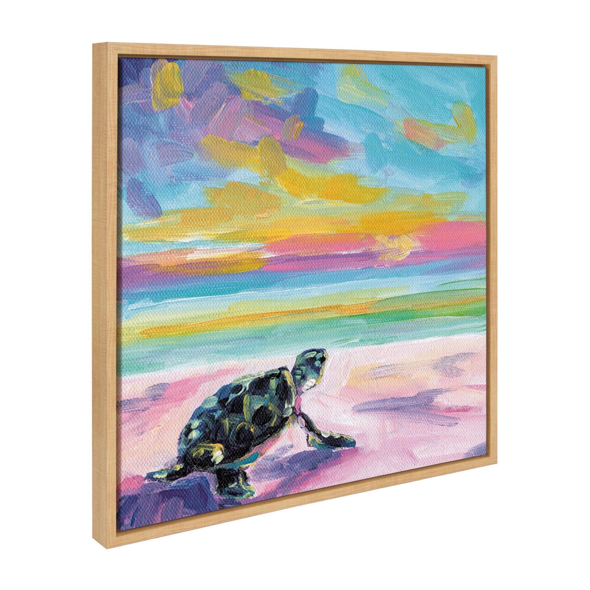 Sylvie Sunset Sea Turtle Framed Canvas by Rachel Christopoulos
