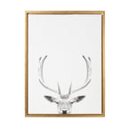 Sylvie Deer Portrait Framed Canvas by Simon Te Tai