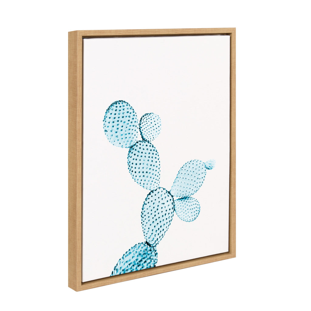 Sylvie Blue Cactus Framed Canvas by Simon Te Tai