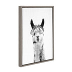 Sylvie Llama Framed Canvas by Simon Te Tai