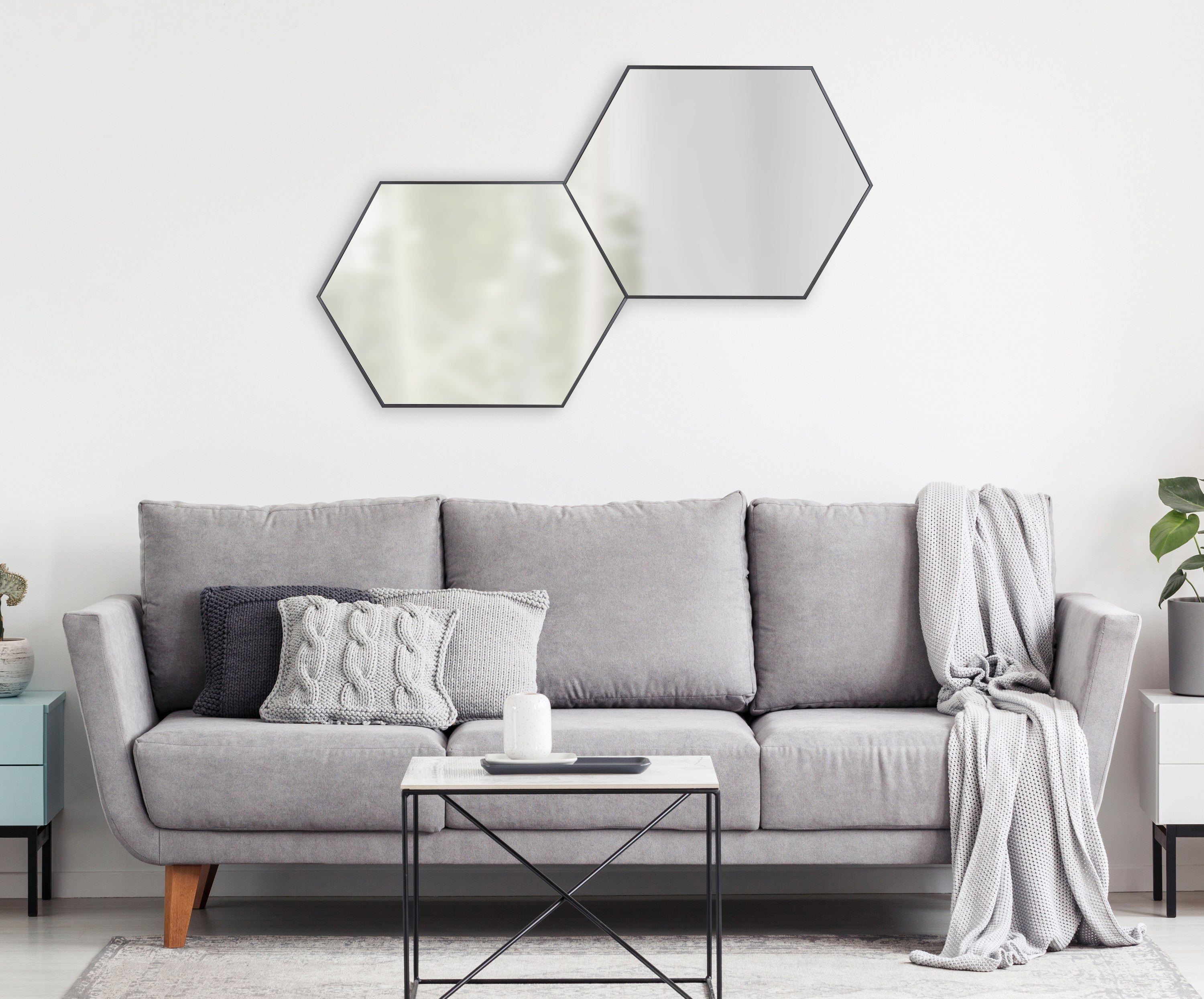 Rhodes Framed Hexagon Wall Mirror