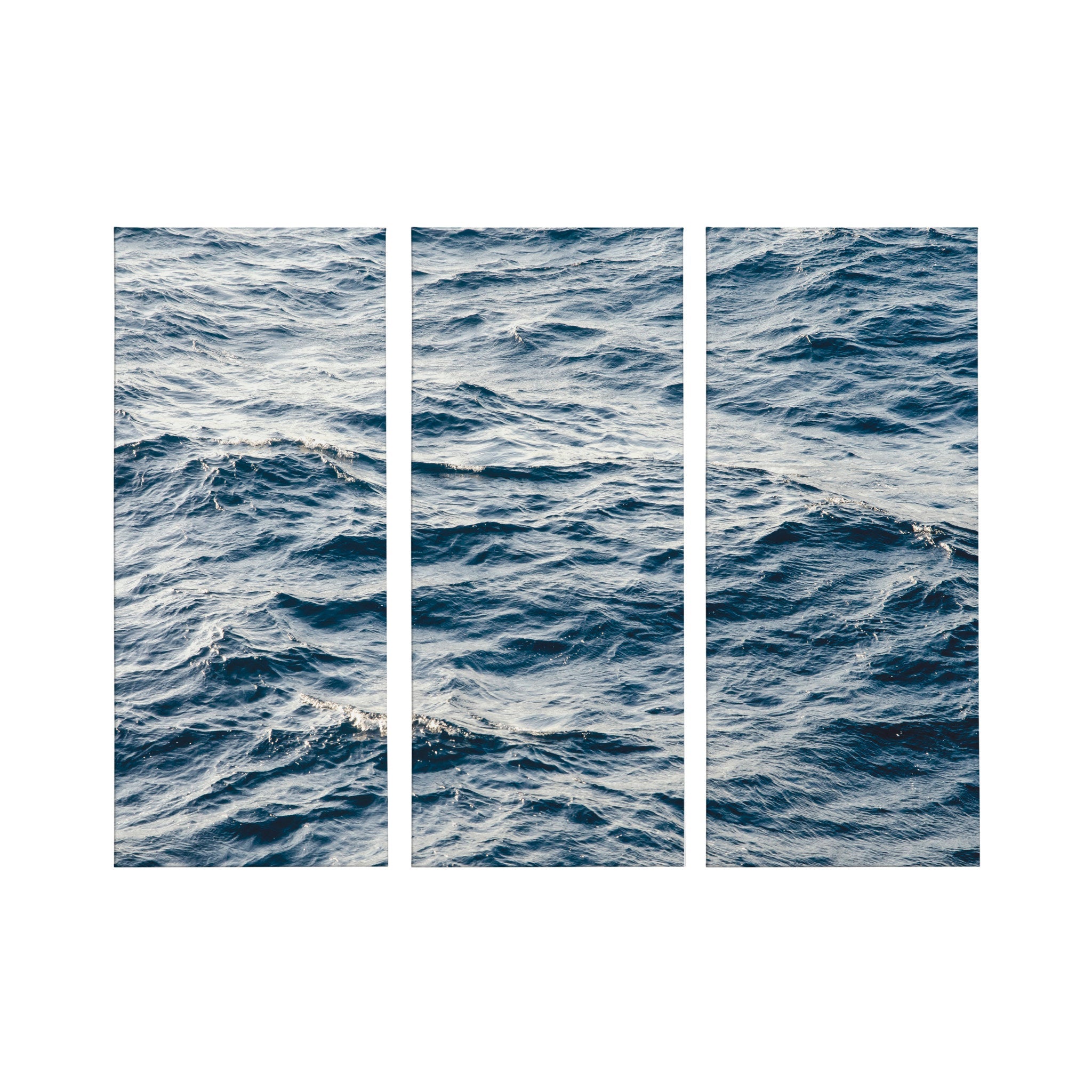 Coastal Ocean Waves Canvas Wall Art Set by The Creative Bunch Studio