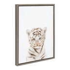 Sylvie Animal Studio Baby White Tiger Framed Canvas by Amy Peterson Art Studio