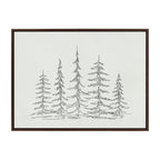 Sylvie Minimalist Evergreen Trees Sketch Framed Canvas by The Creative Bunch Studio
