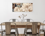 Sylvie Beaded Retro Glam Floral in Muted Color Tones Framed Canvas by The Creative Bunch Studio