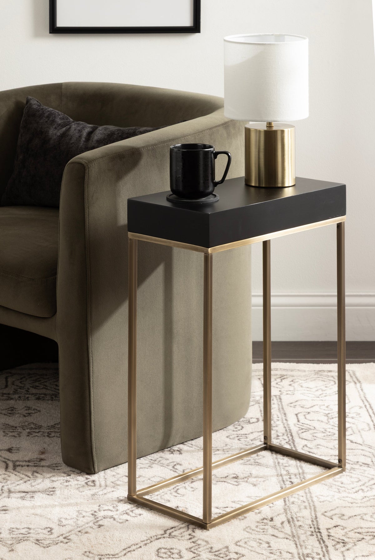 Karlsen Wood and Metal Slim Side Table
