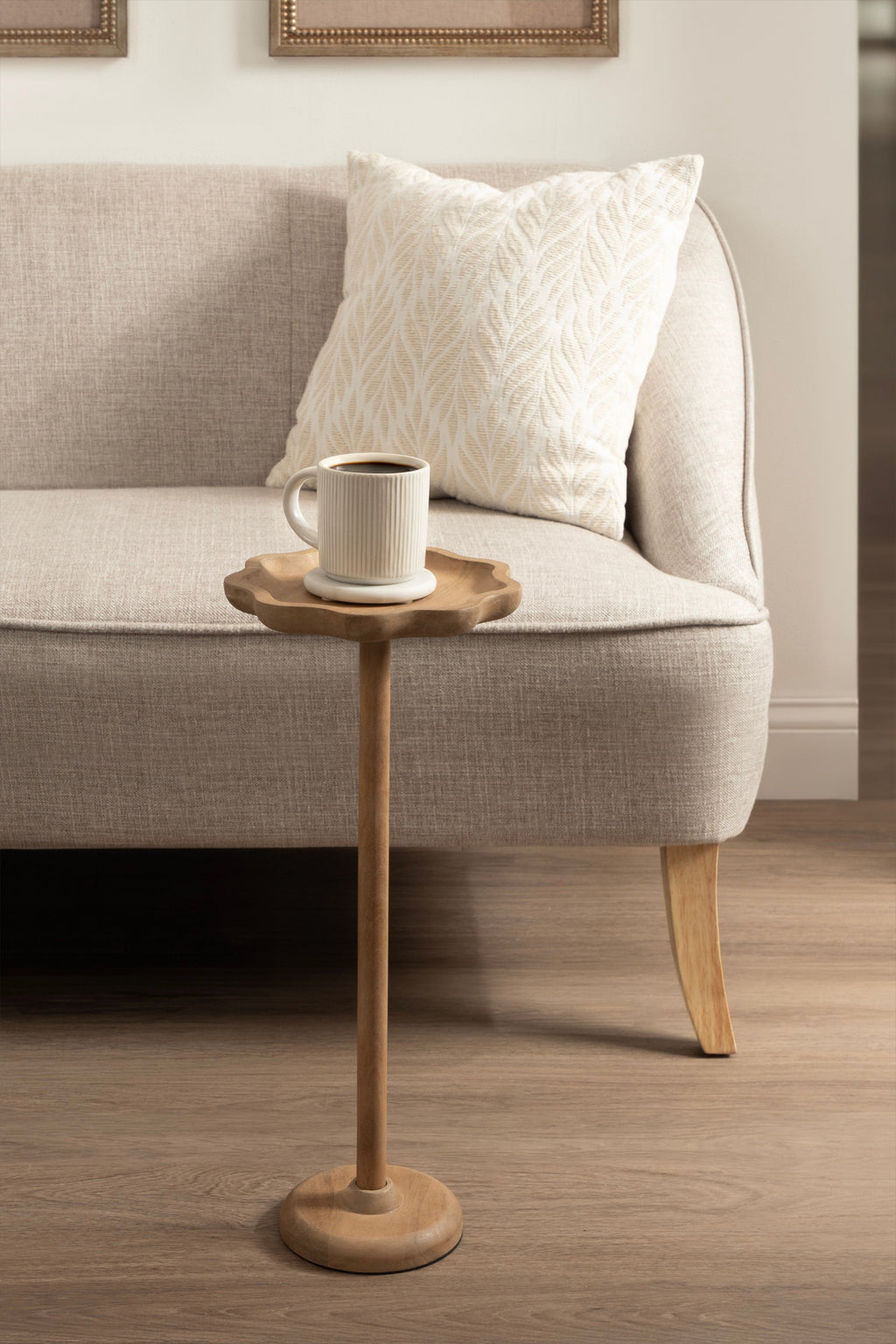Alezar Scallop Wood Drink Table