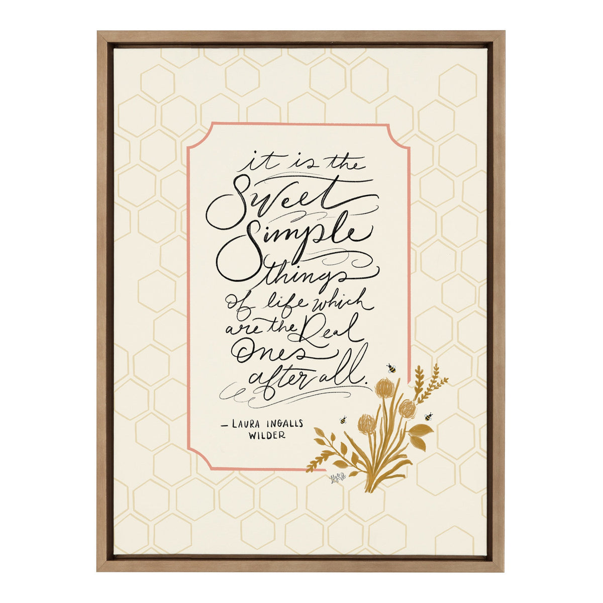 Sylvie Sweet Simple Things Framed Canvas by Valerie McKeehan of Lily and Val, Gold 18x24