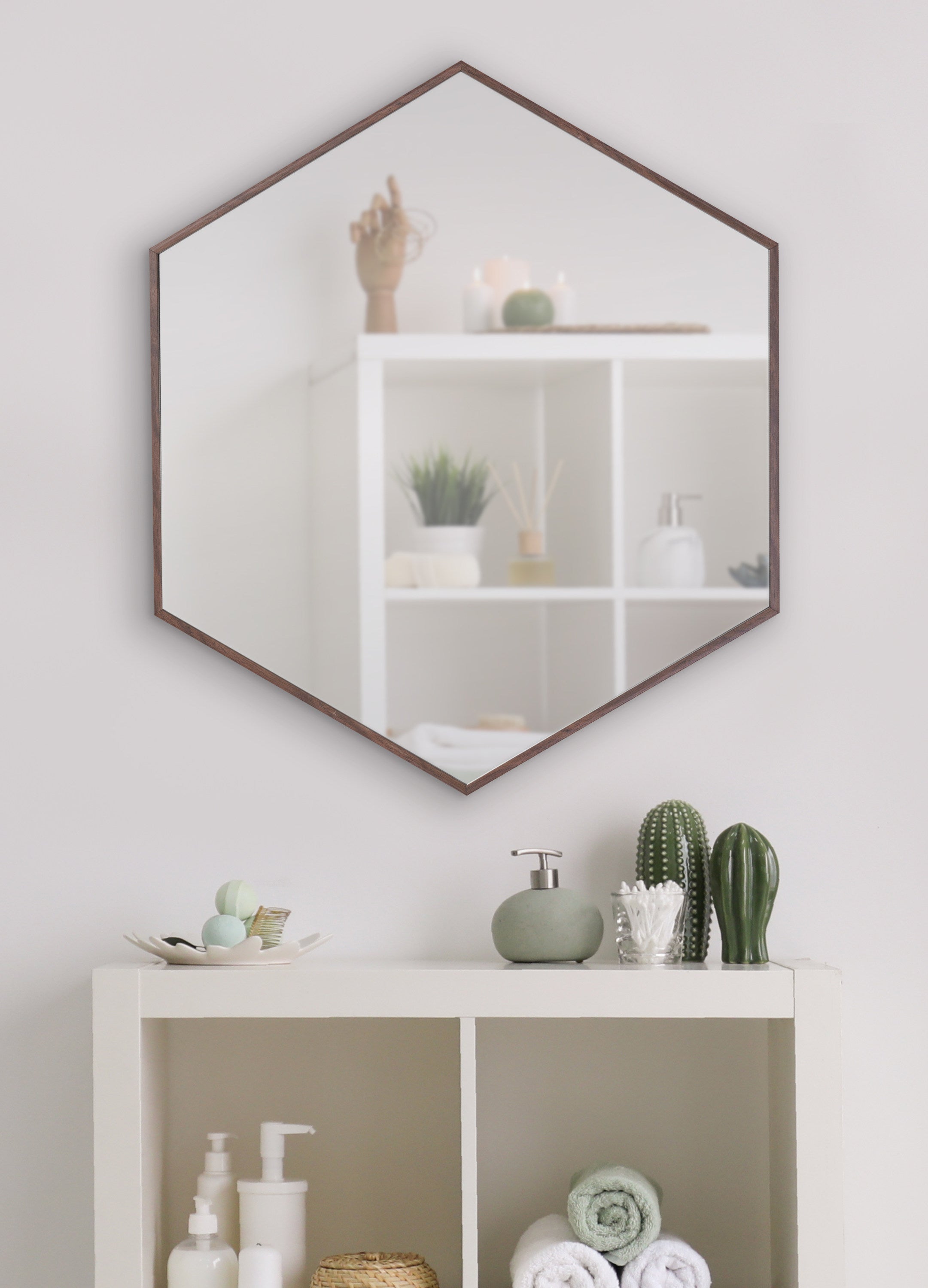 Rhodes Framed Hexagon Wall Mirror