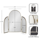 Amoli Tri-Fold Arch Metal Mirror