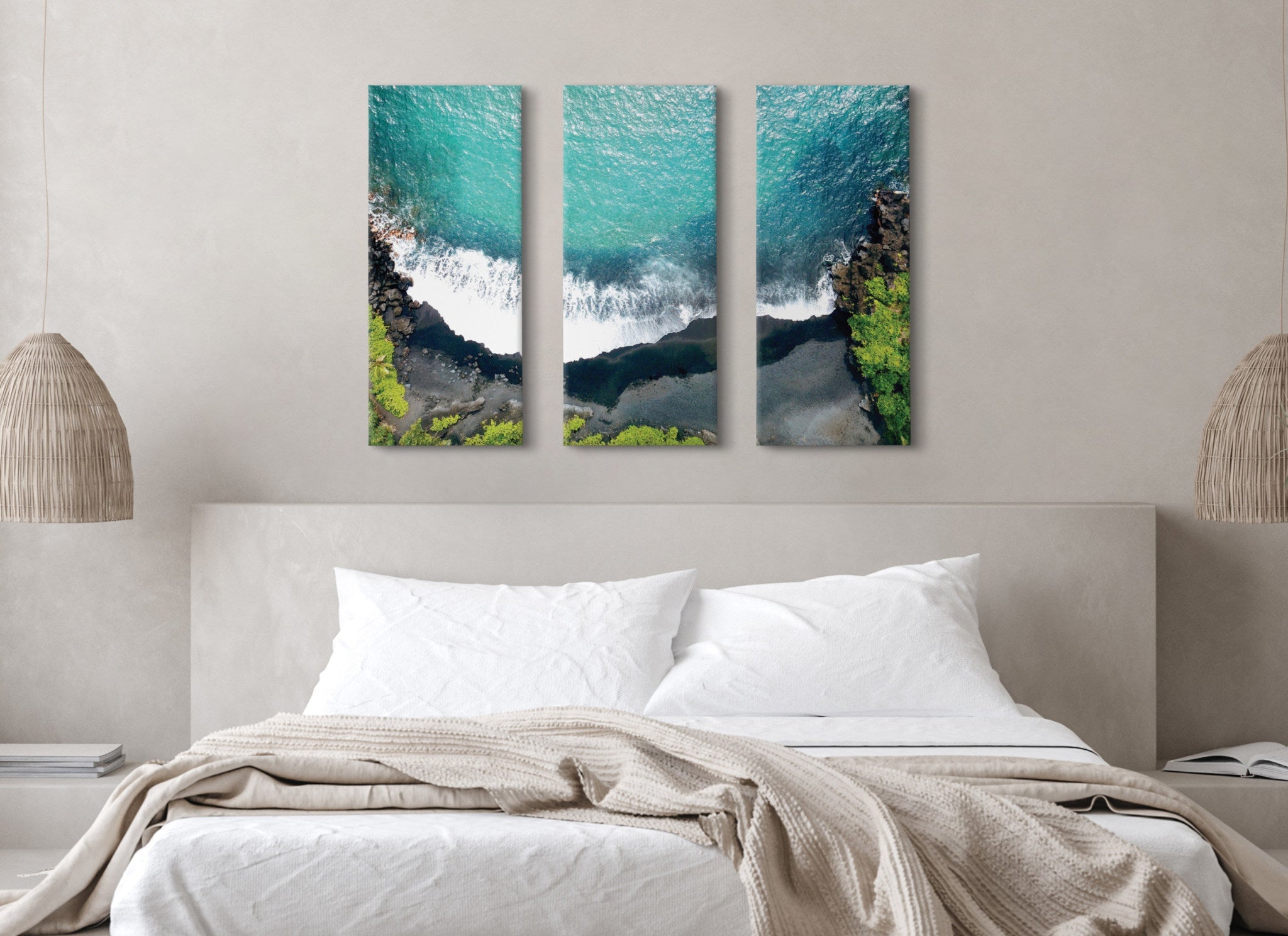 Maui Black Sands Beach Canvas by Rachel Bolgov