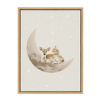 Sylvie On the Moon Framed Canvas by July Art Prints