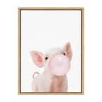 Sylvie Bubble Gum Piglet Framed Canvas by Amy Peterson Art Studio