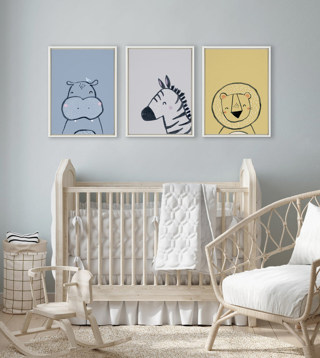Sylvie Inky Hippo Framed Canvas by Lauradidthis
