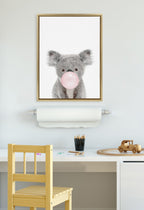 Sylvie Bubble Gum Koala Framed Canvas by Amy Peterson Art Studio
