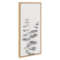 Sylvie Eucalyptus Botanical II Gray and Soft White Framed Canvas by The Creative Bunch Studio