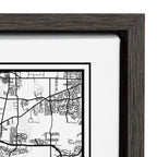 Sylvie Houston Modern Map Framed Canvas by Jake Goossen