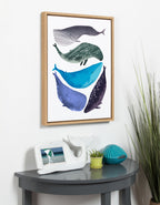 Sylvie Whales Framed Canvas by Lida Larina