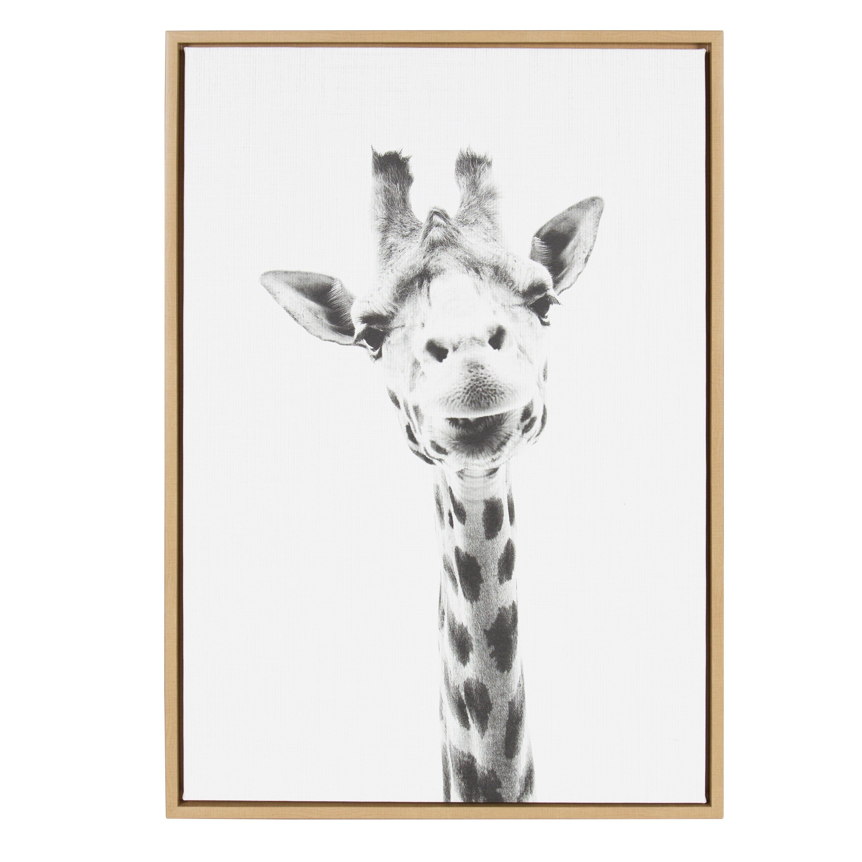 Sylvie Giraffe Framed Canvas by Simon Te of Tai Prints