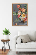 Sylvie Beaded Floral Emergence Framed Canvas by Mackenzie Nelson