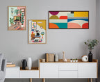 Sylvie Mid Century Modern Pattern Framed Canvas by Rachel Lee of My Dream Wall