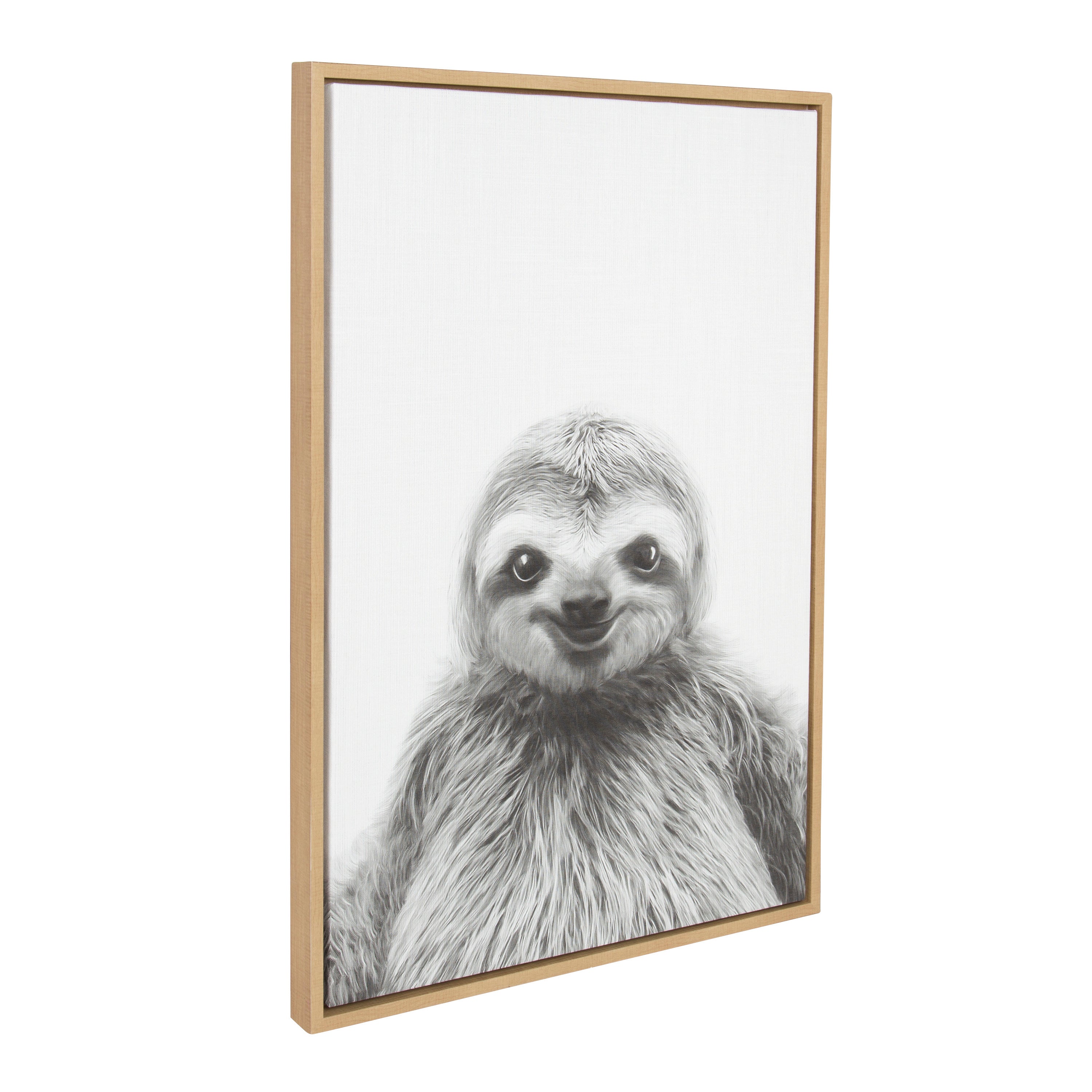 Sylvie Sloth Framed Canvas by Simon Te Tai