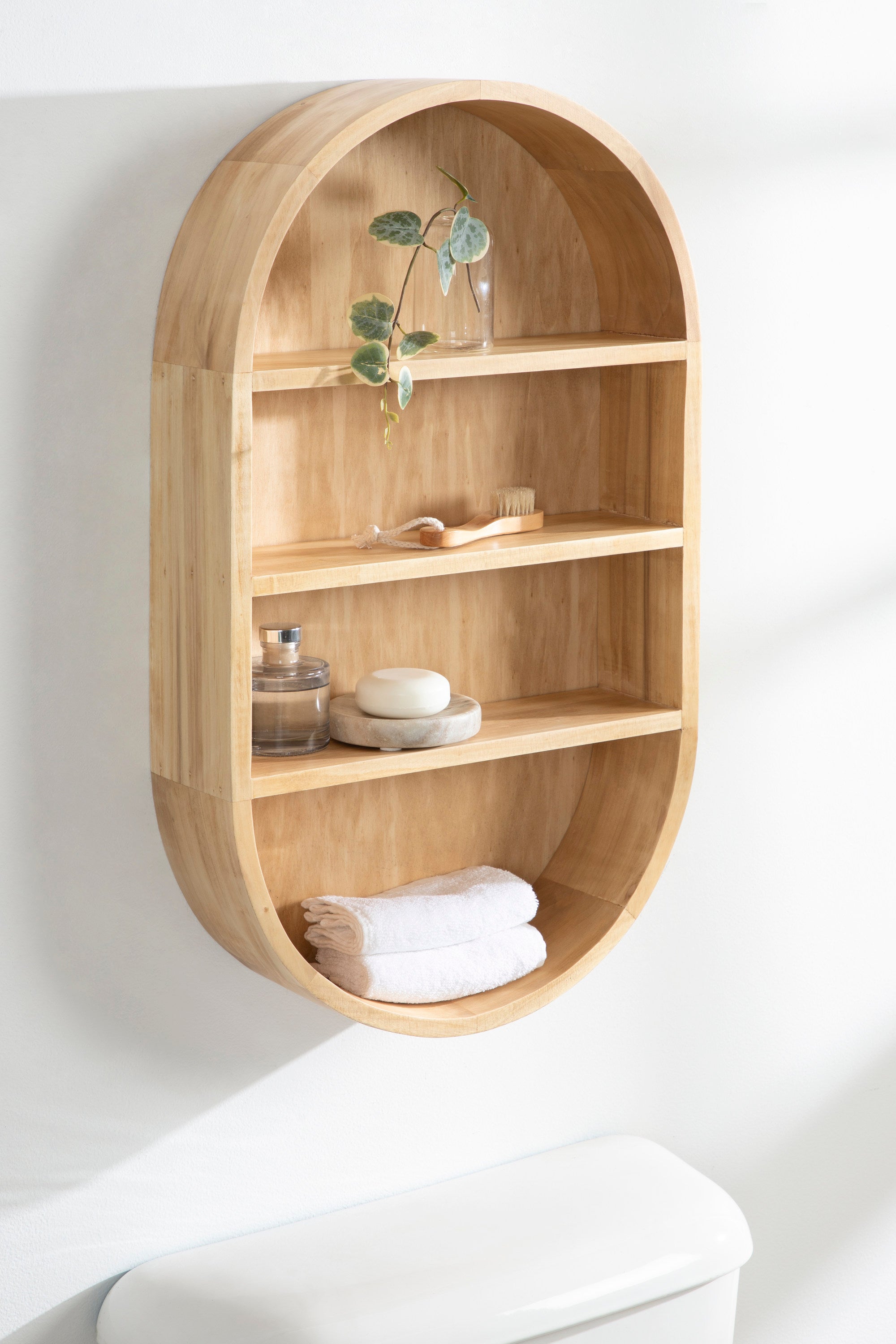 Hutton Wood Capsule Wall Shelf