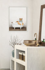Sylvie Bengal Tiger in Rustic Bath Framed Canvas by Amy Peterson Art Studio