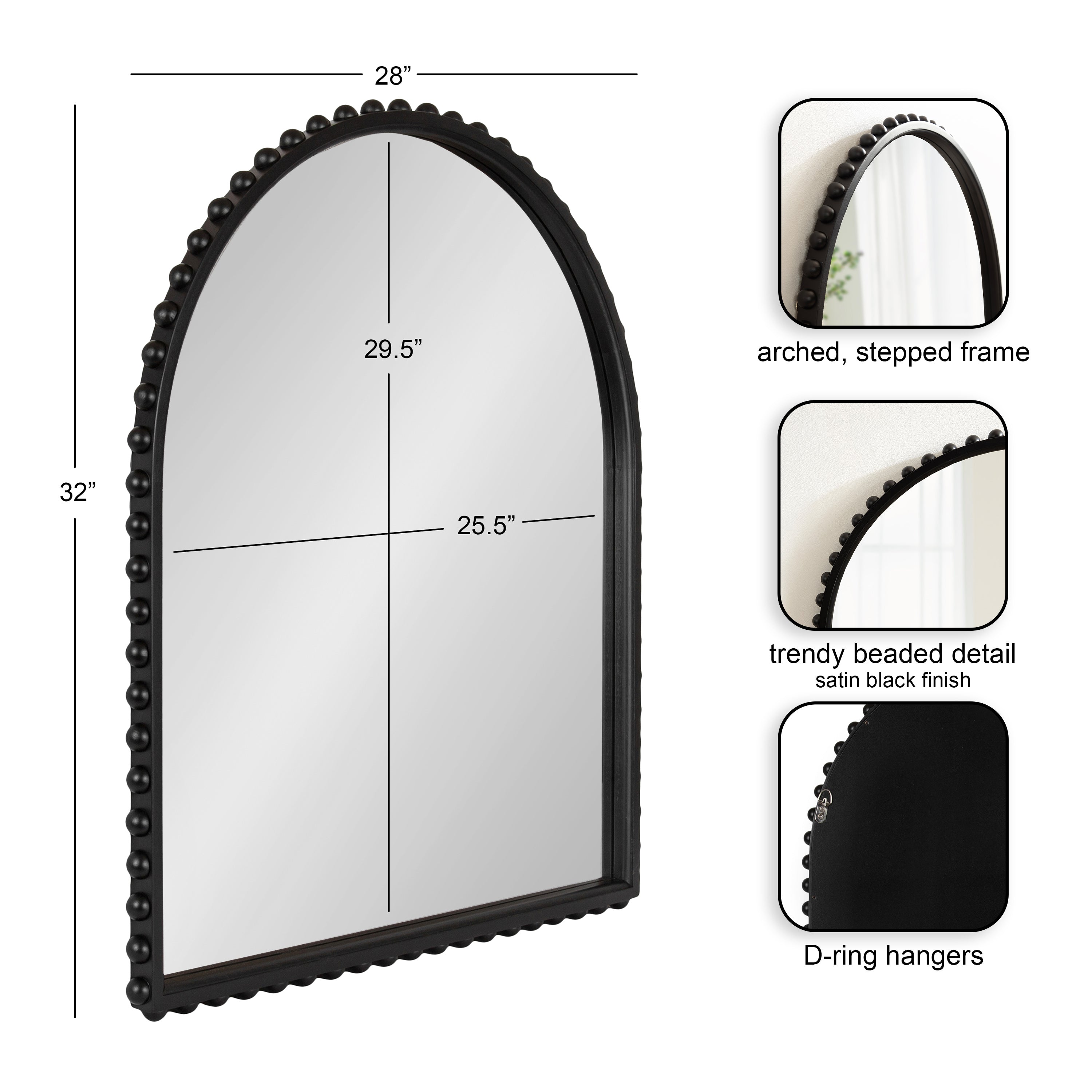 Beadbrook Arched Wall Mirror