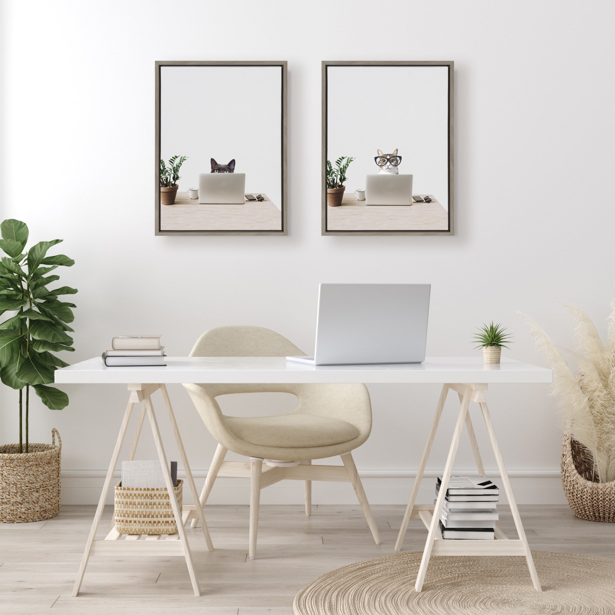 Sylvie I’m Cherise the Creative Cat Framed Canvas by The Creative Bunch Studio