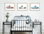 Sylvie Cowgirl Dino Driving 1950s Pink Cadillac Framed Canvas by Saint and Sailor Studios
