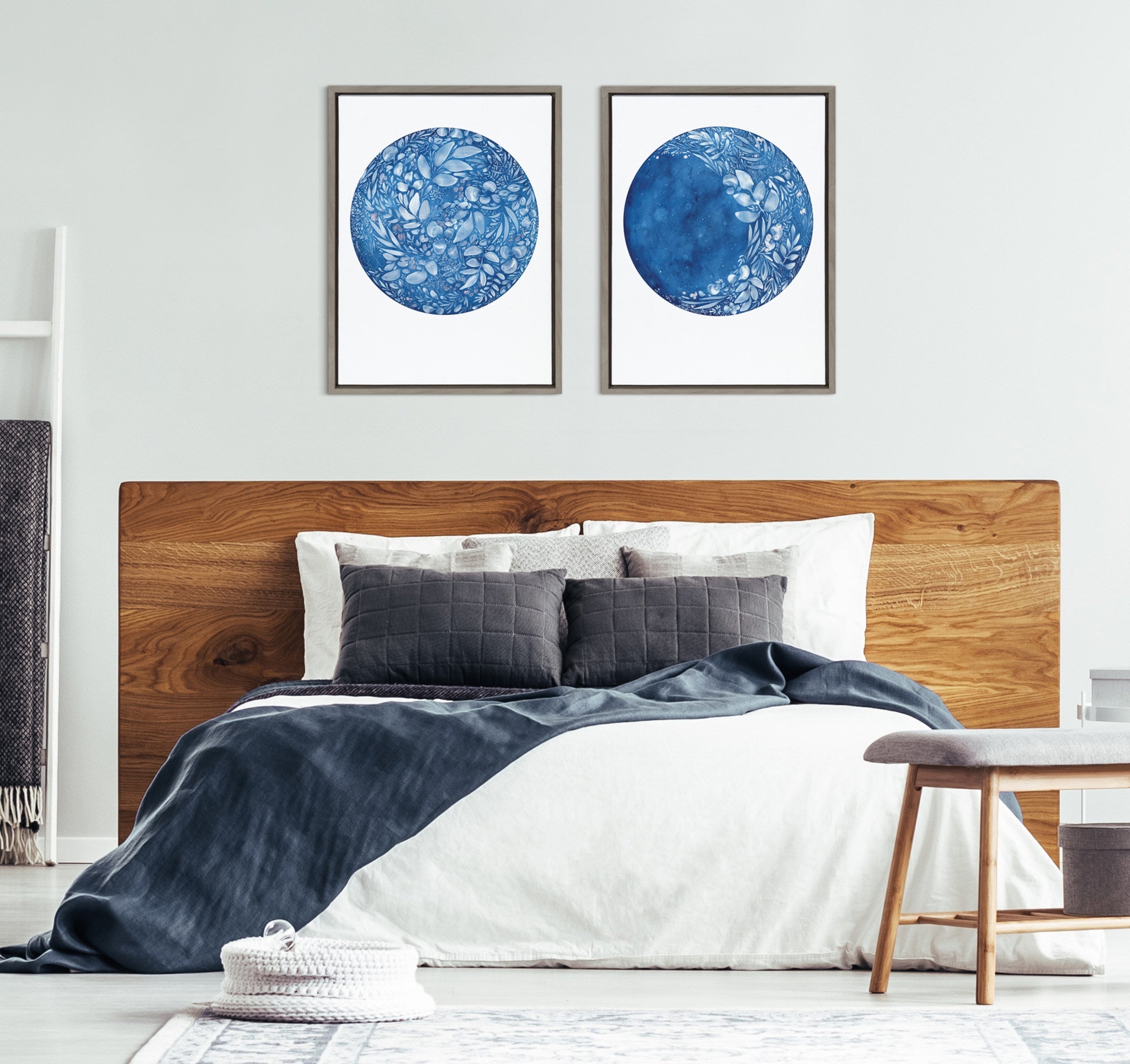 Sylvie Waxing Flower Moon Framed Canvas by Ingrid Sanchez of CreativeIngrid