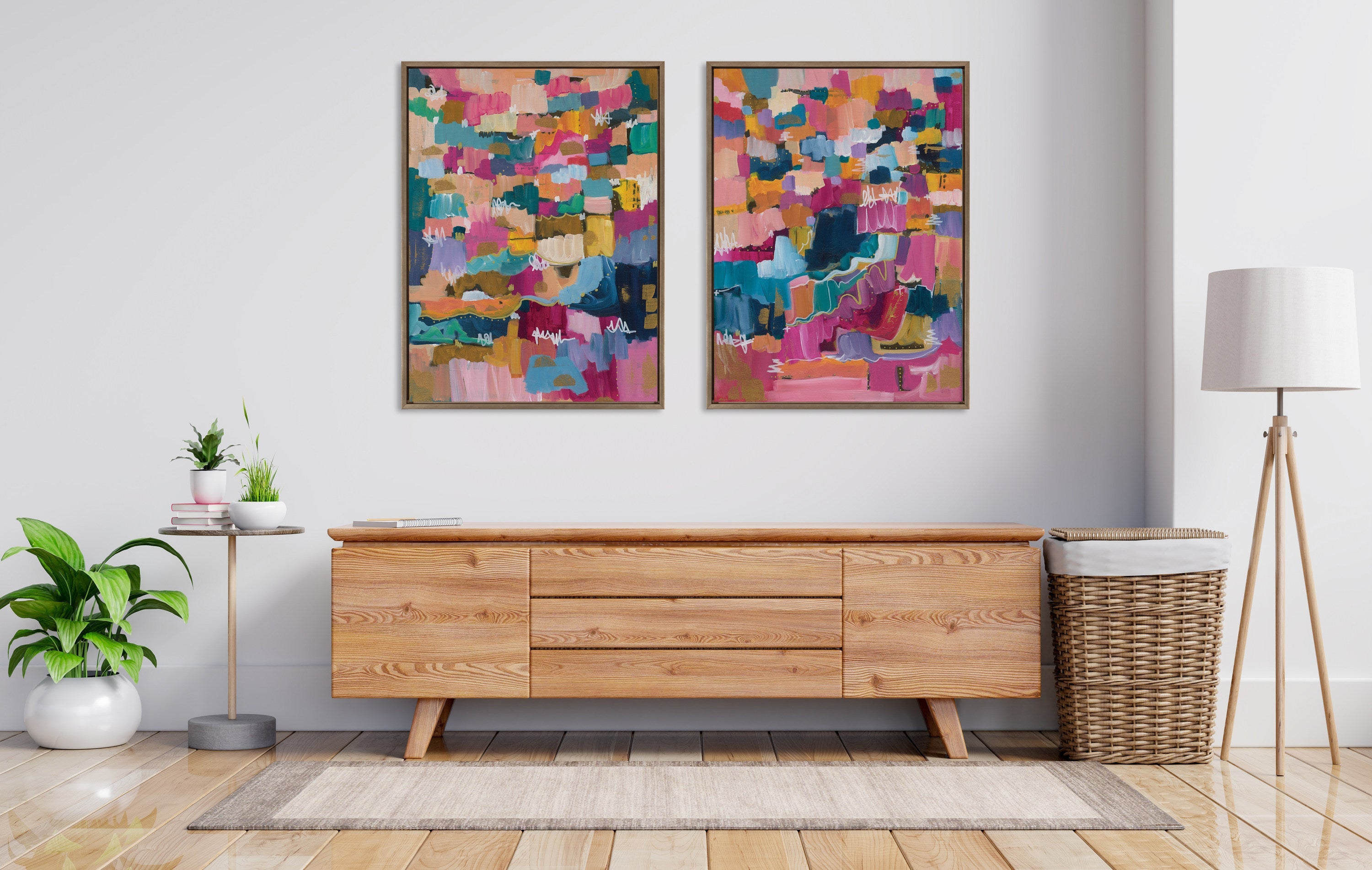 Sylvie Applause Framed Canvas Set by Leah Nadeau