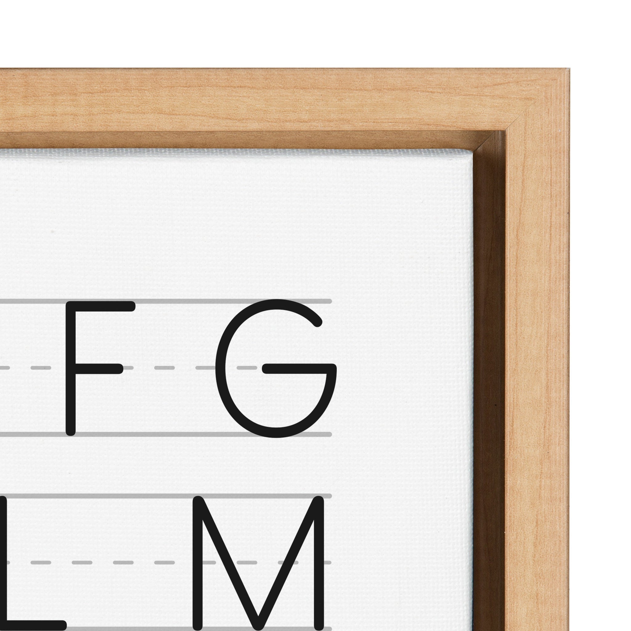 Sylvie Alphabet Penmanship Framed Canvas by The Creative Bunch Studio