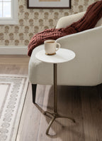 Henshall Marble and Metal Round Side Table