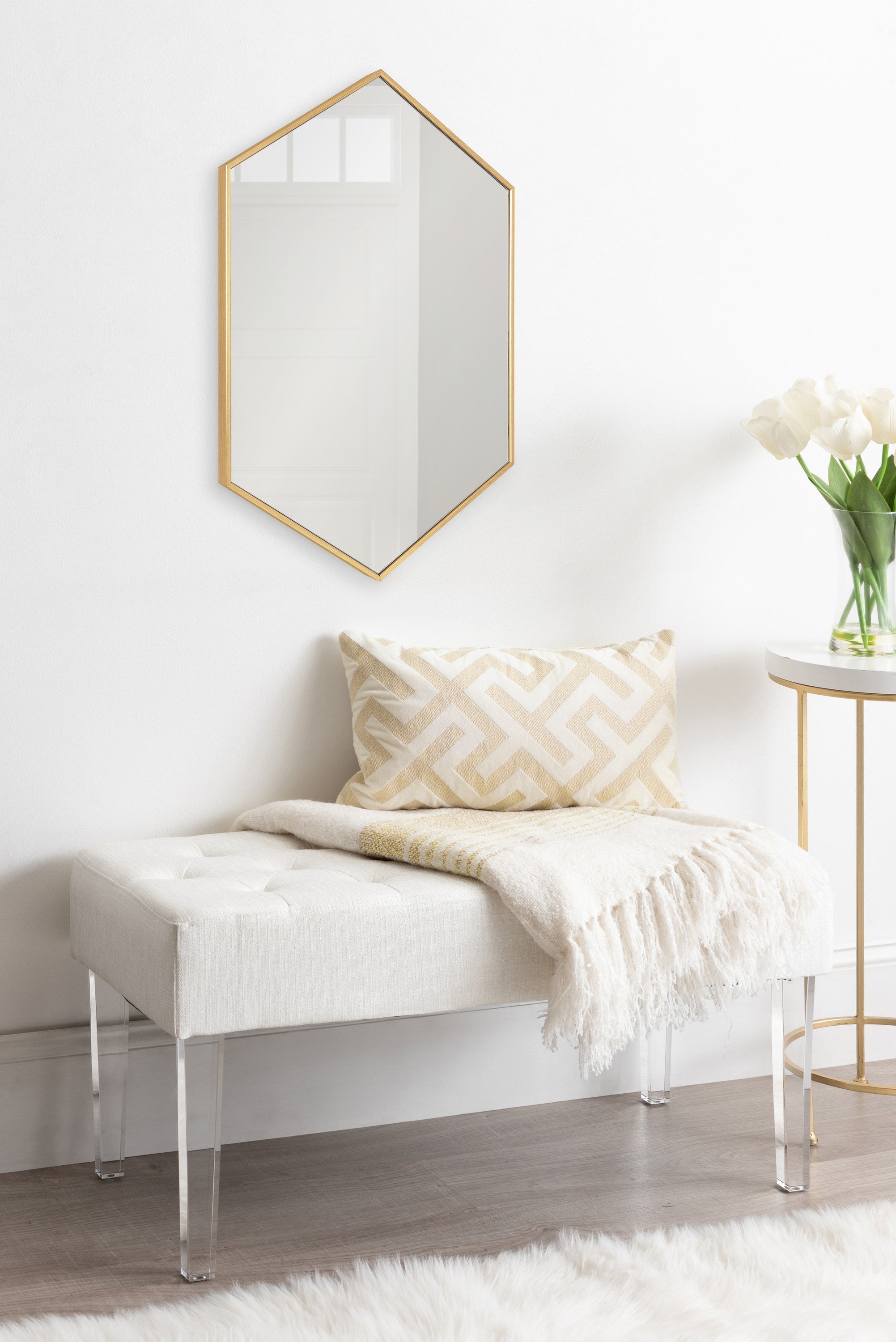 Rhodes Framed Hexagon Wall Mirror