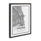 Sylvie Chicago Modern Map Framed Canvas by Jake Goossen