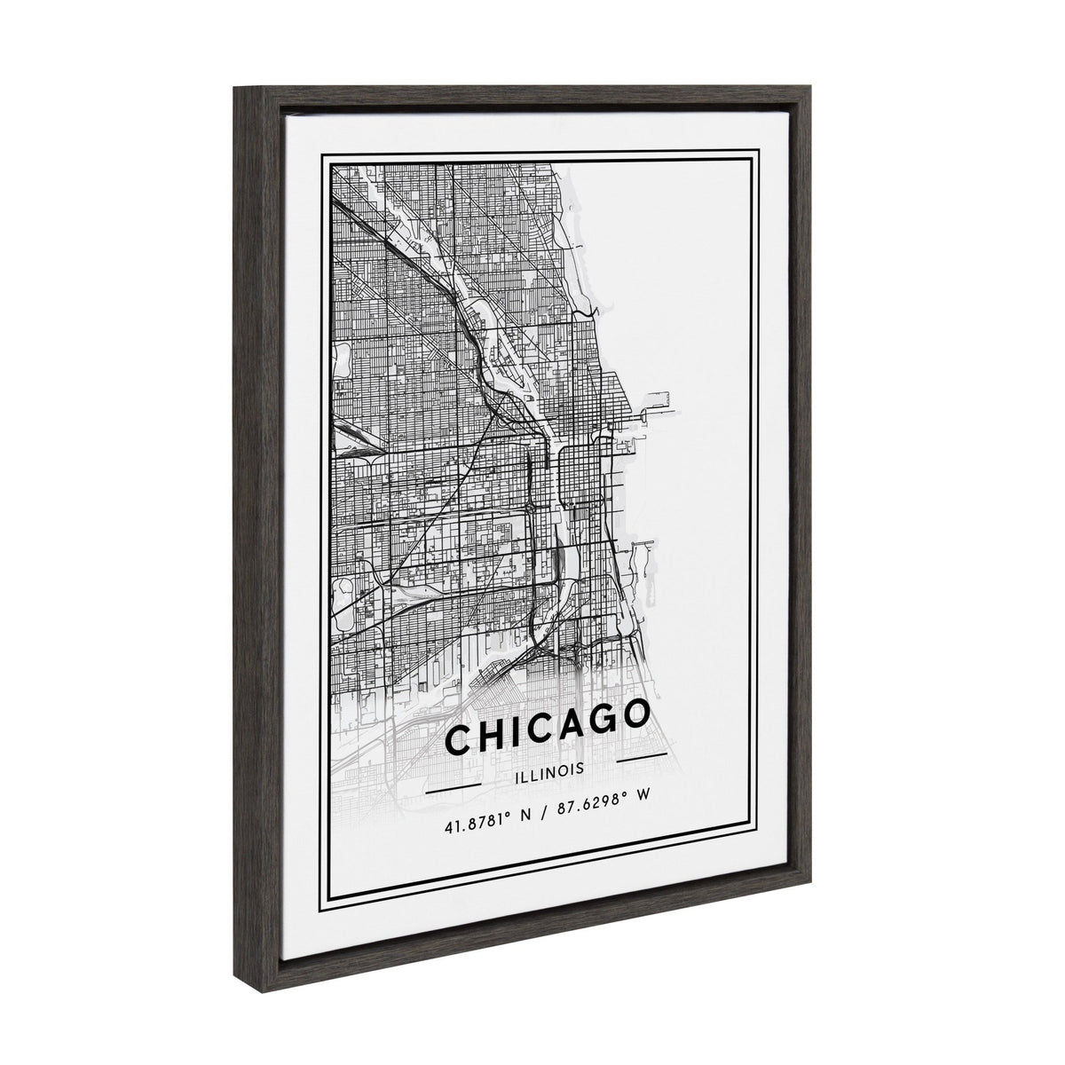 Sylvie Chicago Modern Map Framed Canvas by Jake Goossen