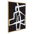 Sylvie Bold Sophisticated Abstract White Stroke Framed Canvas by The Creative Bunch Studio