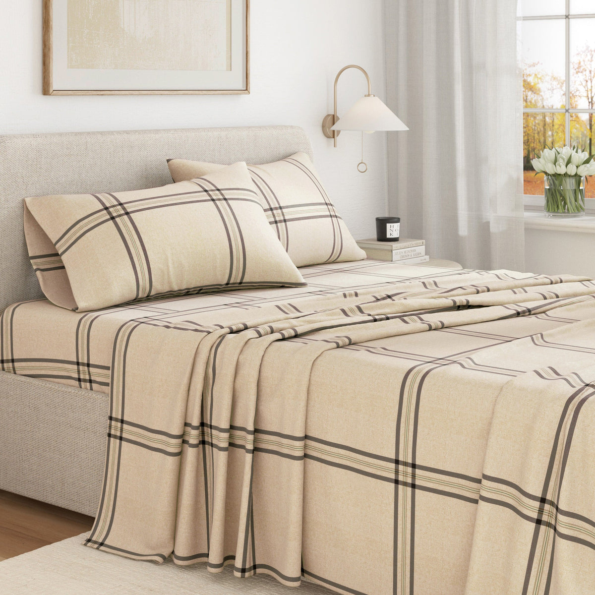 Turkish Cotton Flannel Sheet Set - Plaid & Stripe Collection